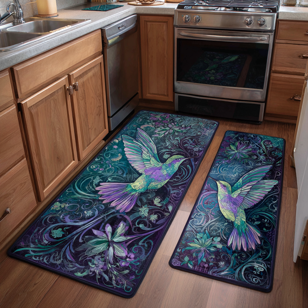 Lot de tapis de cuisine Prairie de Colibris