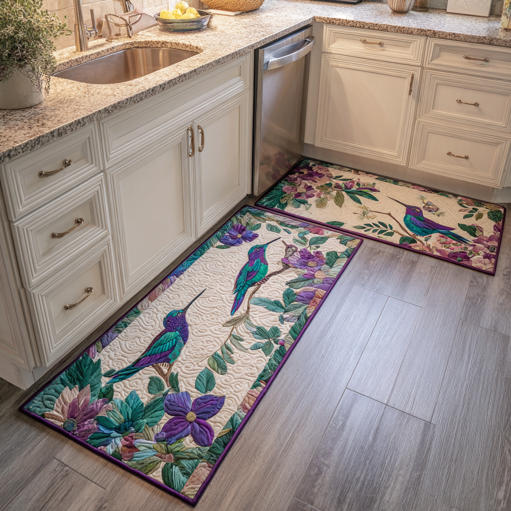 Lot de tapis de cuisine Chœur de Colibris