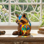 Jackie Wasbeer dierenlamp op een houten tafel in een lichte kamer
