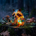 Jackie Wasbeer dierenlamp die gezellig gloeit in een kamer 's avonds