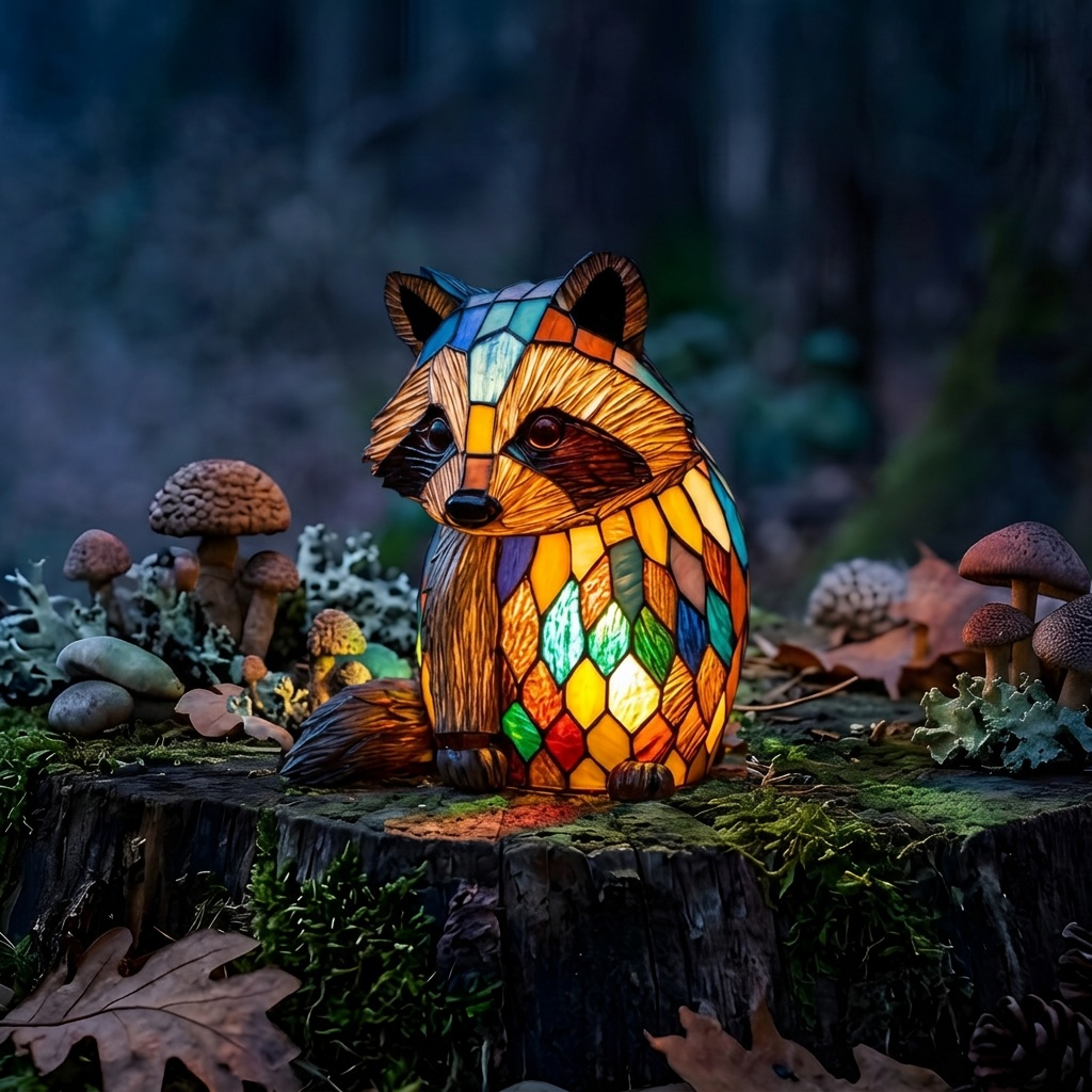 Jackie Wasbeer dierenlamp die gezellig gloeit in een kamer 's avonds