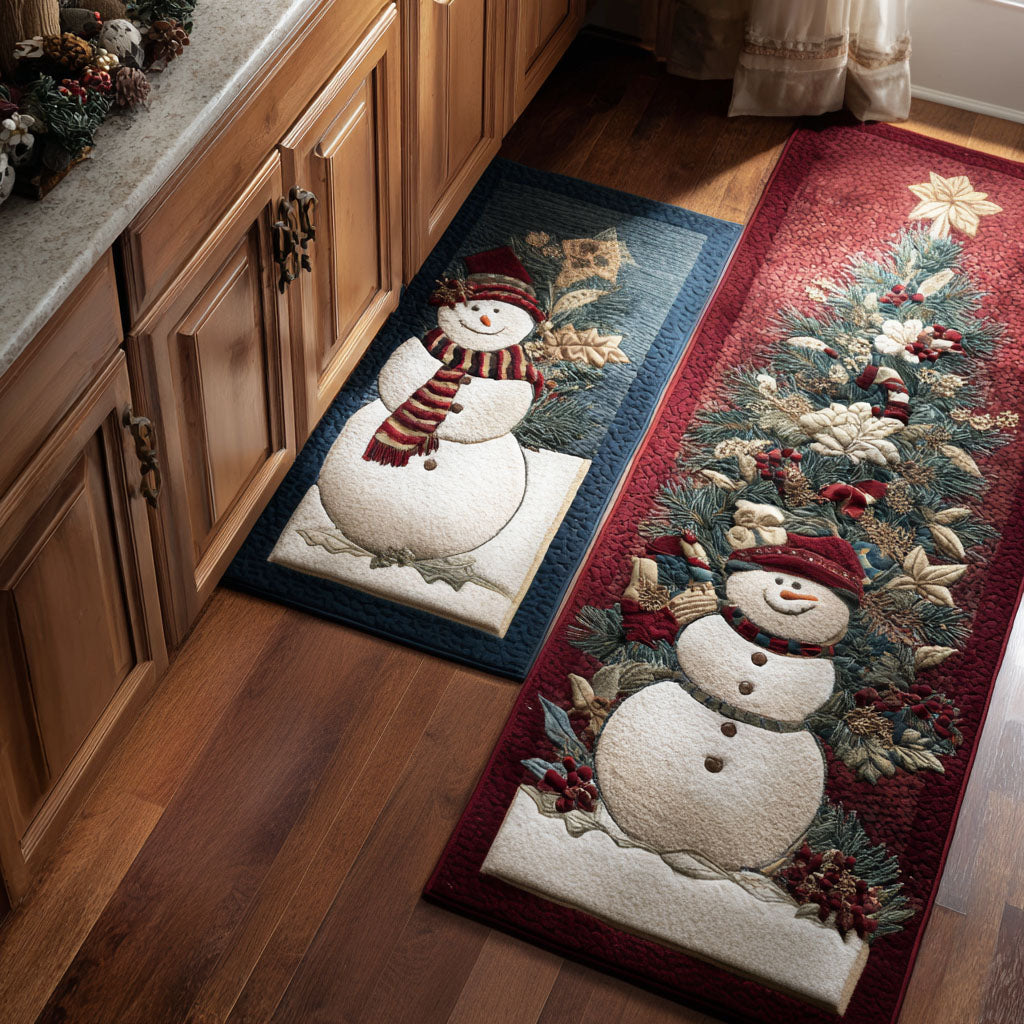 Lot de tapis de cuisine Givre de Noël