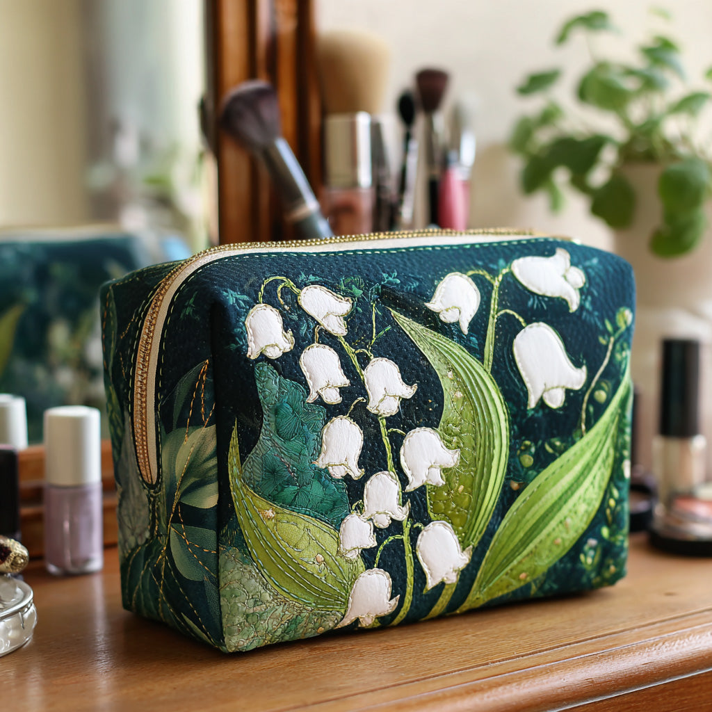 Trousse de maquillage matelassée Lys Gracieux