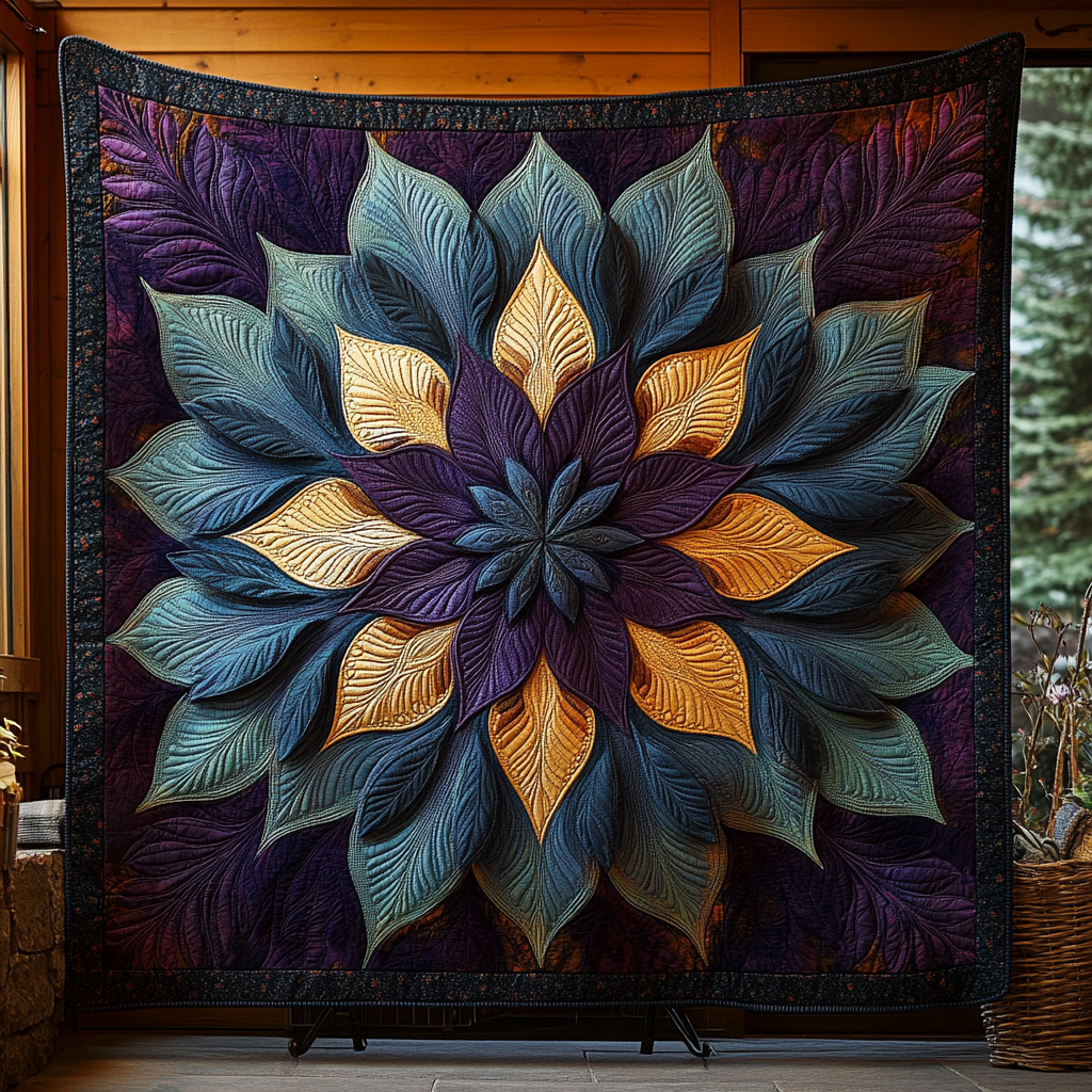 Couvre-lit matelassé Fleur majestueuse – motif complet