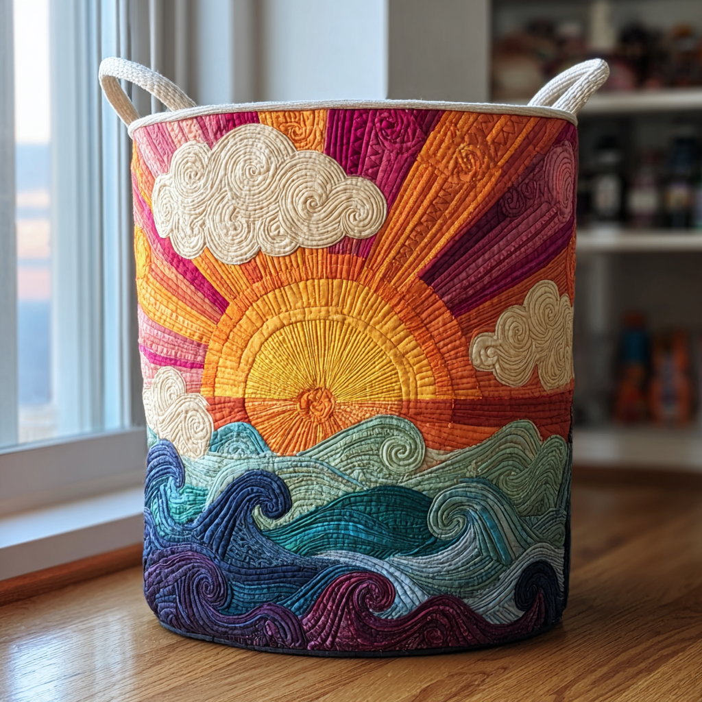Panier à linge matelassé Soleil radieux