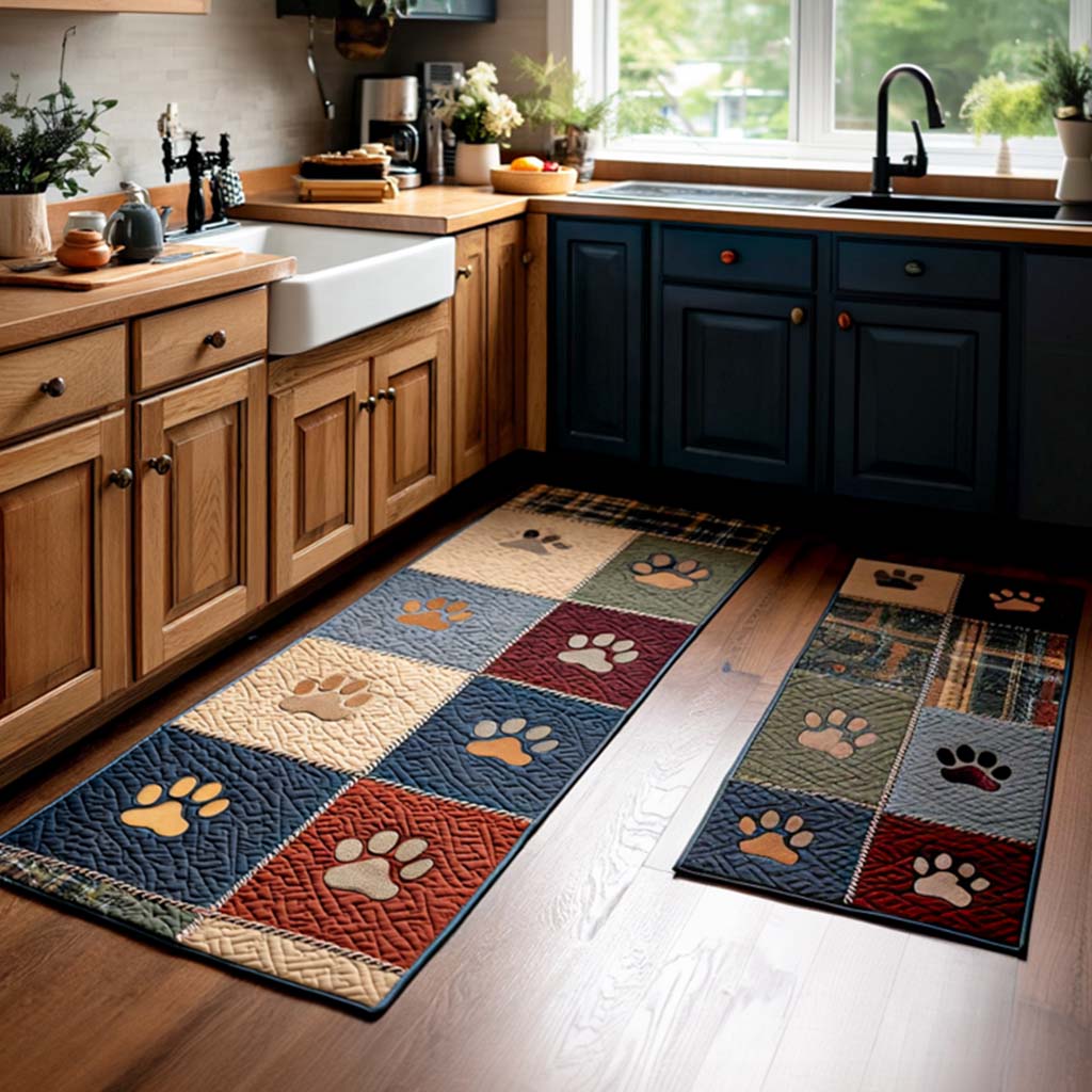 Lot de tapis de cuisine Empreintes de Pattes