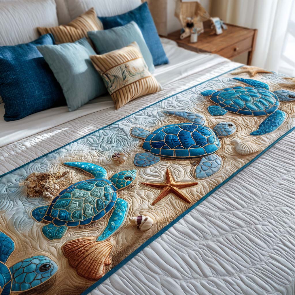 Gewatteerde bedloper Rustige Schildpaddenbaai – op een bed