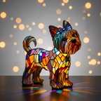 Kristalkoningin dierenlamp in glas-in-lood-stijl, verlicht
