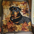 Gewatteerde bedsprei Herfstige Rottweiler – volledig ontwerp