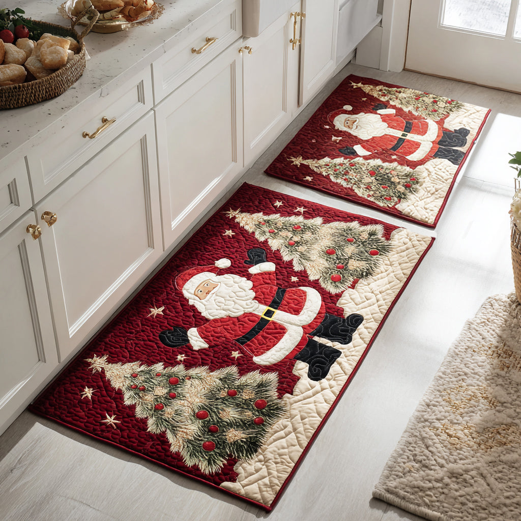 Lot de tapis de cuisine Parade du Père Noël