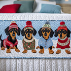 Gewatteerde bedloper Kersttekkel – op een bed