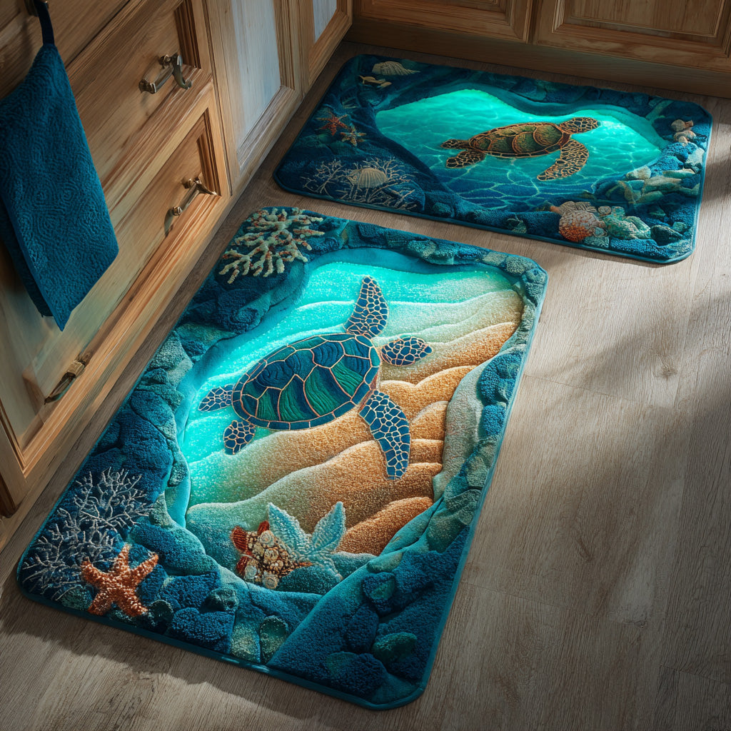 Lot de tapis de cuisine Marée Sereine