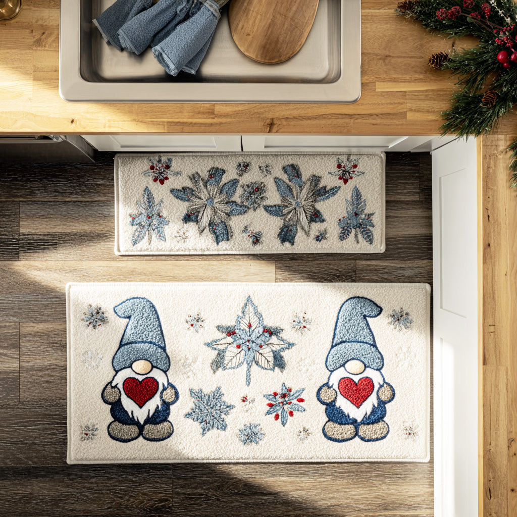 Lot de tapis de cuisine Chemin de Flocons
