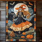 Couvre-lit matelassé Sorcière d'Halloween – motif complet