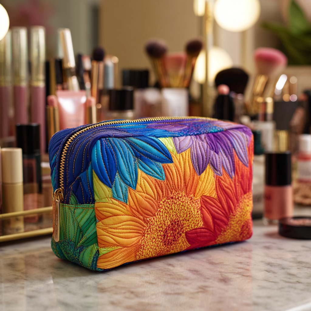 Trousse de maquillage matelassée Floraison d'Été
