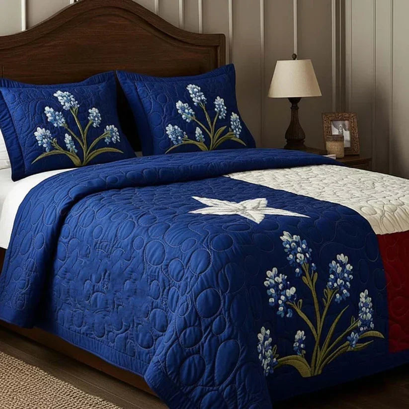 Gewatteerde beddengoedset Trots van Texas – detailweergave