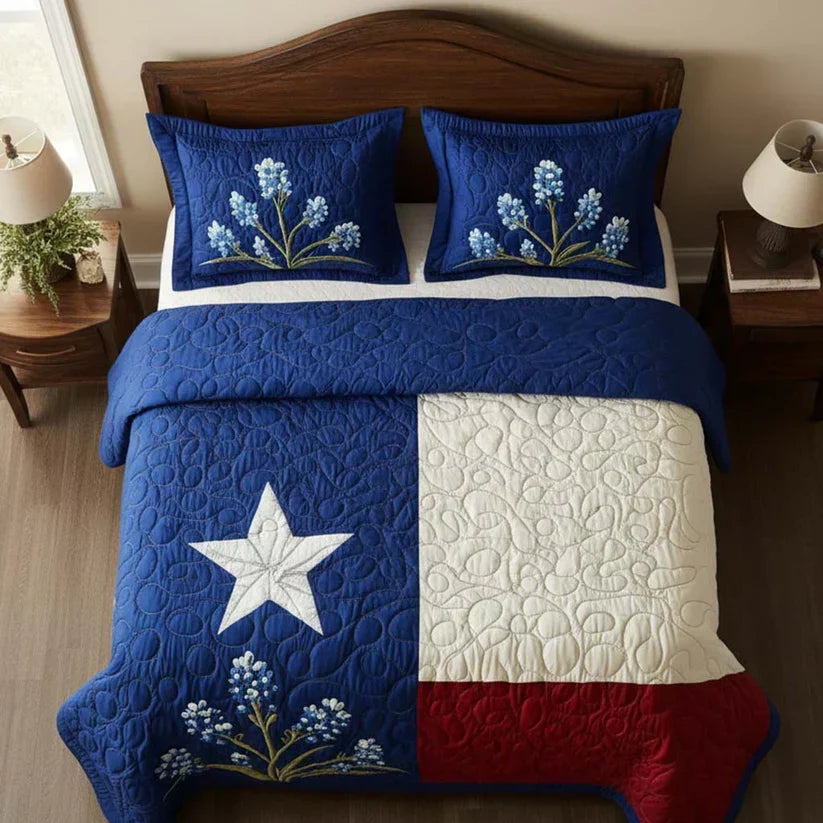 Gewatteerde beddengoedset Trots van Texas – detailweergave