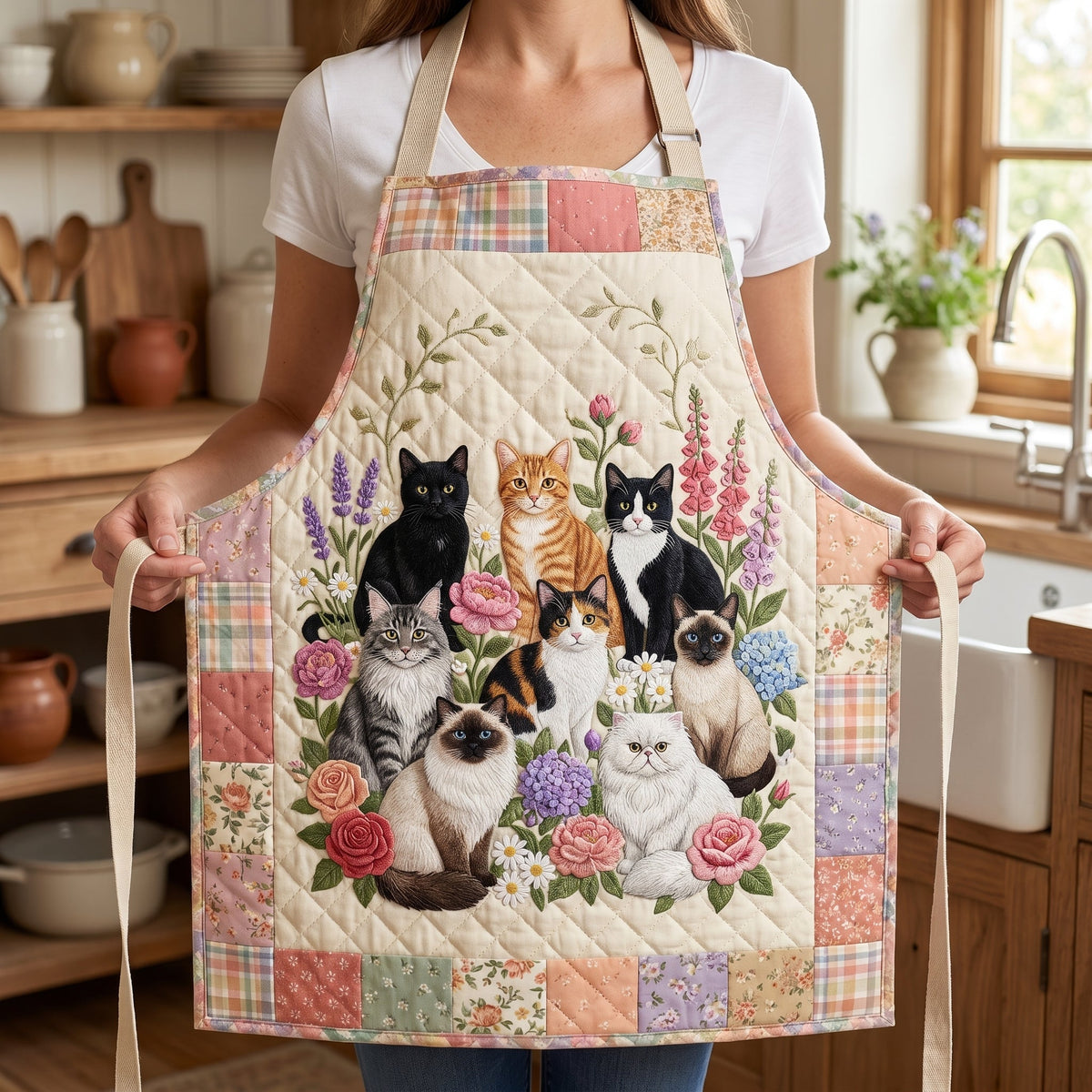 Tablier de cuisine matelassé Douces Moustaches