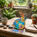 Tibbe Konijn dierenlamp op een houten tafel in een lichte kamer