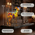 Glazen Soldaat Whippet dierenlamp met productkenmerken