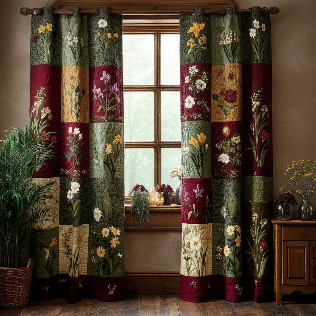 Rideaux matelassés Rêves de fleurs sauvages – lot de 2 panneaux