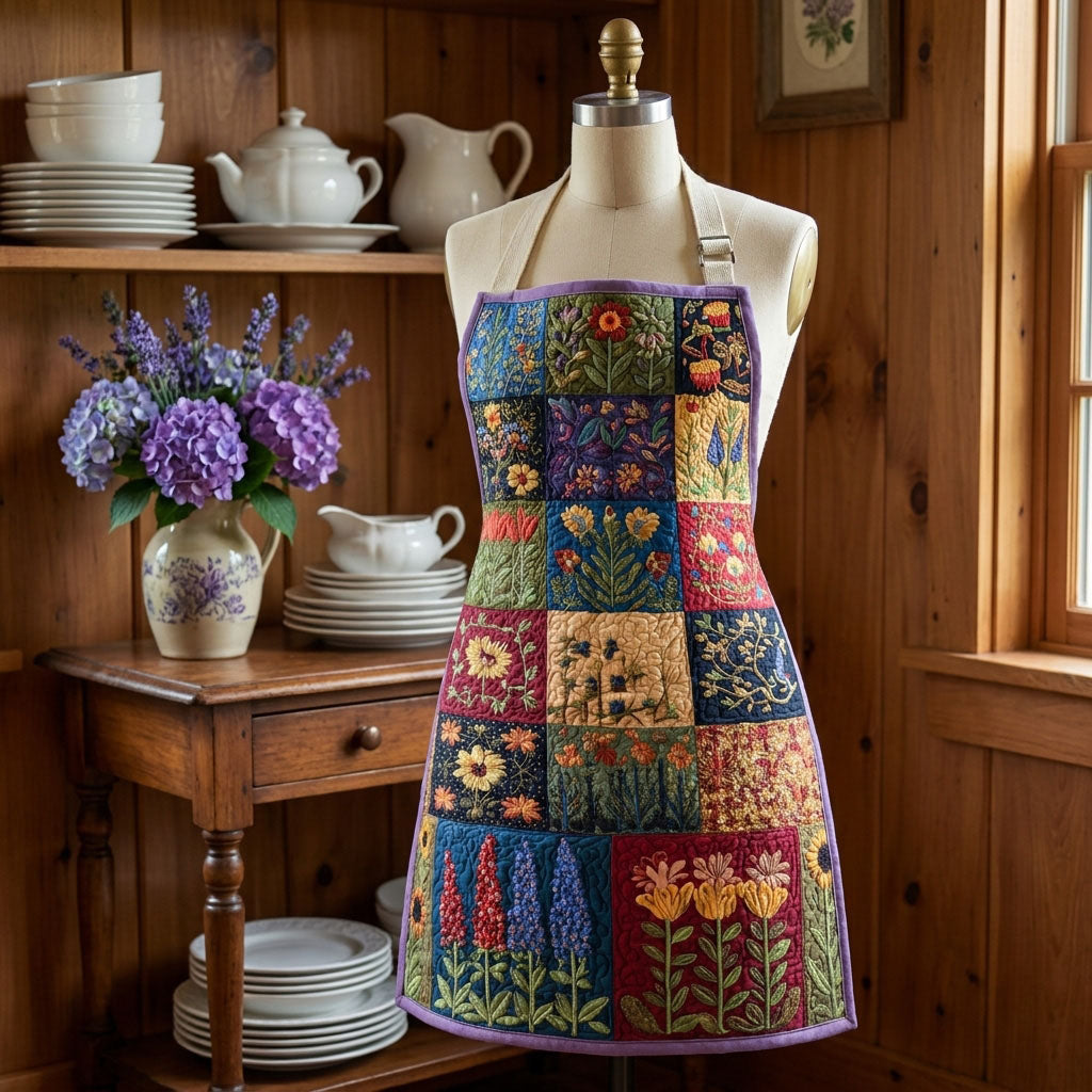 Tablier de cuisine matelassé Murmures de Fleurs Sauvages