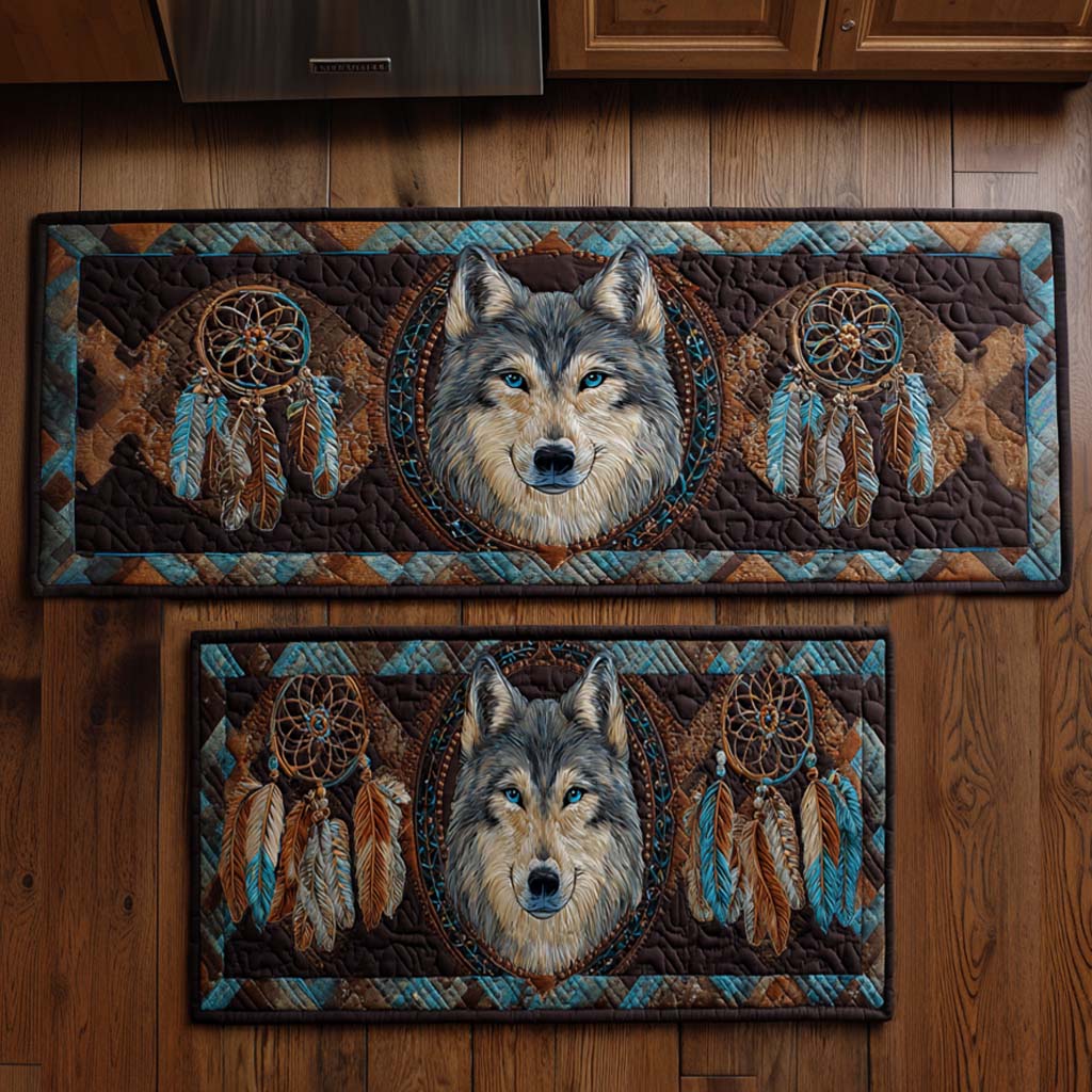 Lot de tapis de cuisine Loup et Attrape-Rêves