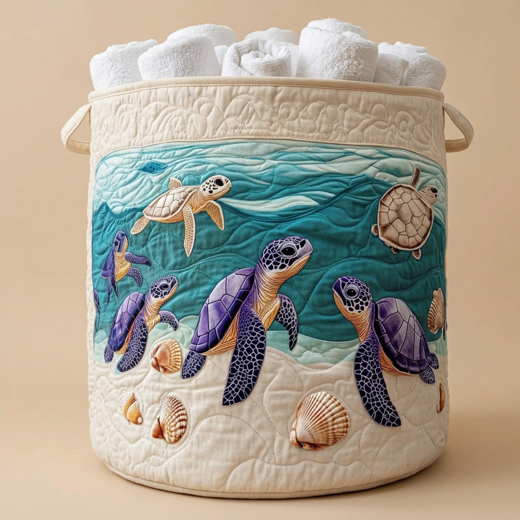 Gewatteerde wasmand Geest van de zee gevuld met opgerolde witte handdoeken