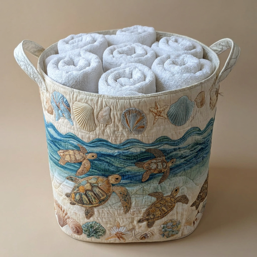 Gewatteerde wasmand Rustig en sereen gevuld met opgerolde witte handdoeken