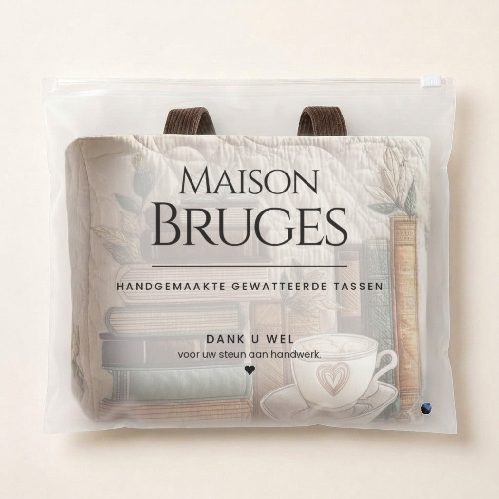 Koffieuur Artisanale Tas in de verpakking van Maison Bruges