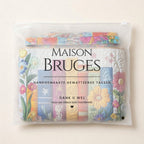 Bloemige Bibliotheek Artisanale Tas in de verpakking van Maison Bruges