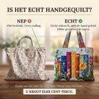Bloemige Bibliotheek Artisanale Tas: echt gewatteerd tegenover plat bedrukt