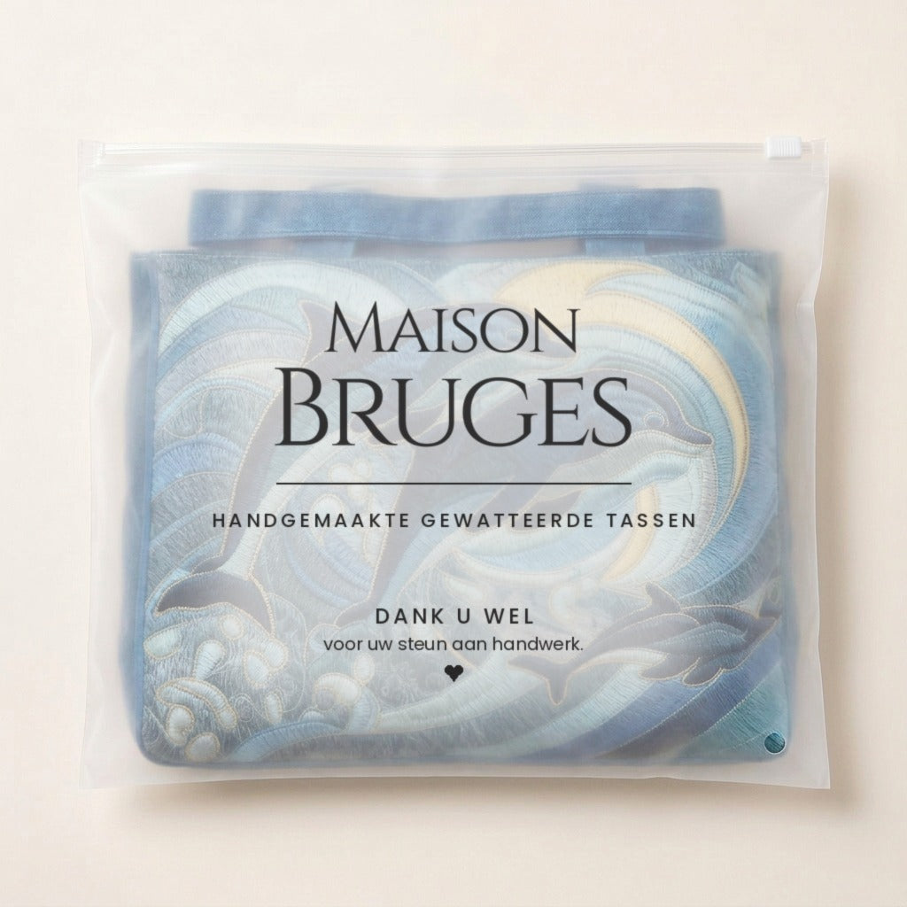 Zeedanser Artisanale Tas in de verpakking van Maison Bruges