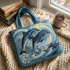 Zeedanser Artisanale Tas – draagtas op een gebreide deken met koffie bij het raam