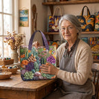 Lien met de Vetplantentuin Artisanale Draagtas in haar atelier