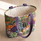 Vetplantentuin Artisanale Draagtas – open draagtas met gewatteerde voering