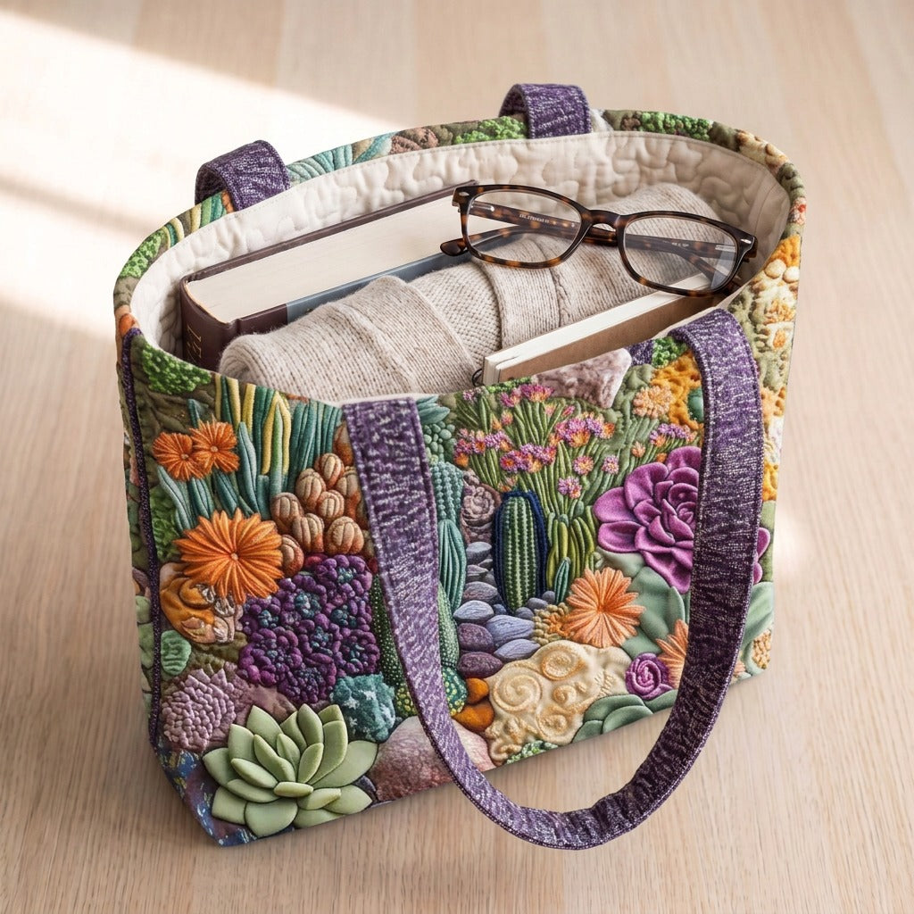 Vetplantentuin Artisanale Draagtas – draagtas gevuld met een boek, vest en bril
