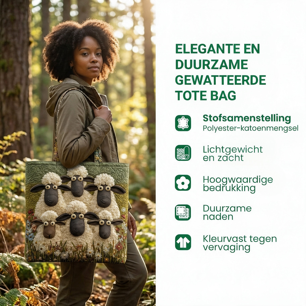 Kenmerken van de gewatteerde tote bag