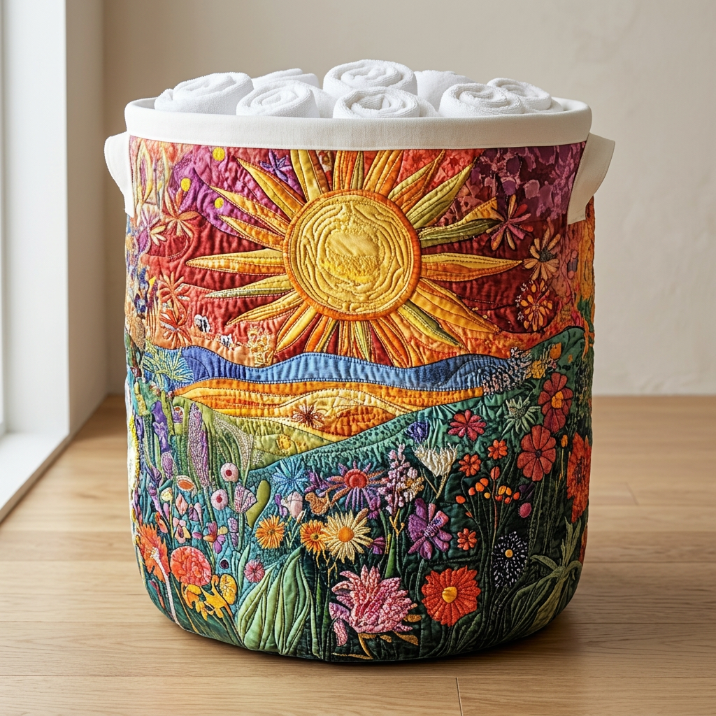 Gewatteerde wasmand Stralende horizon gevuld met opgerolde witte handdoeken