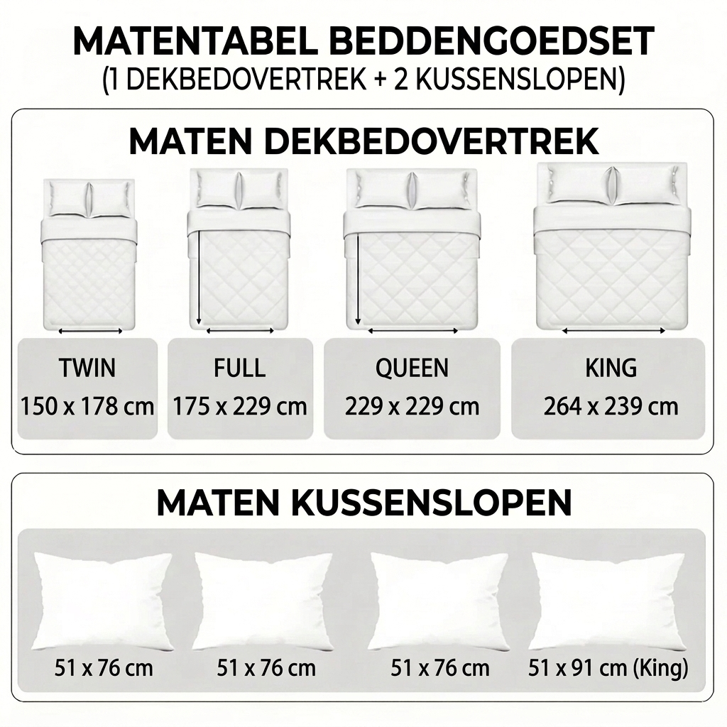 Bedding set size guide