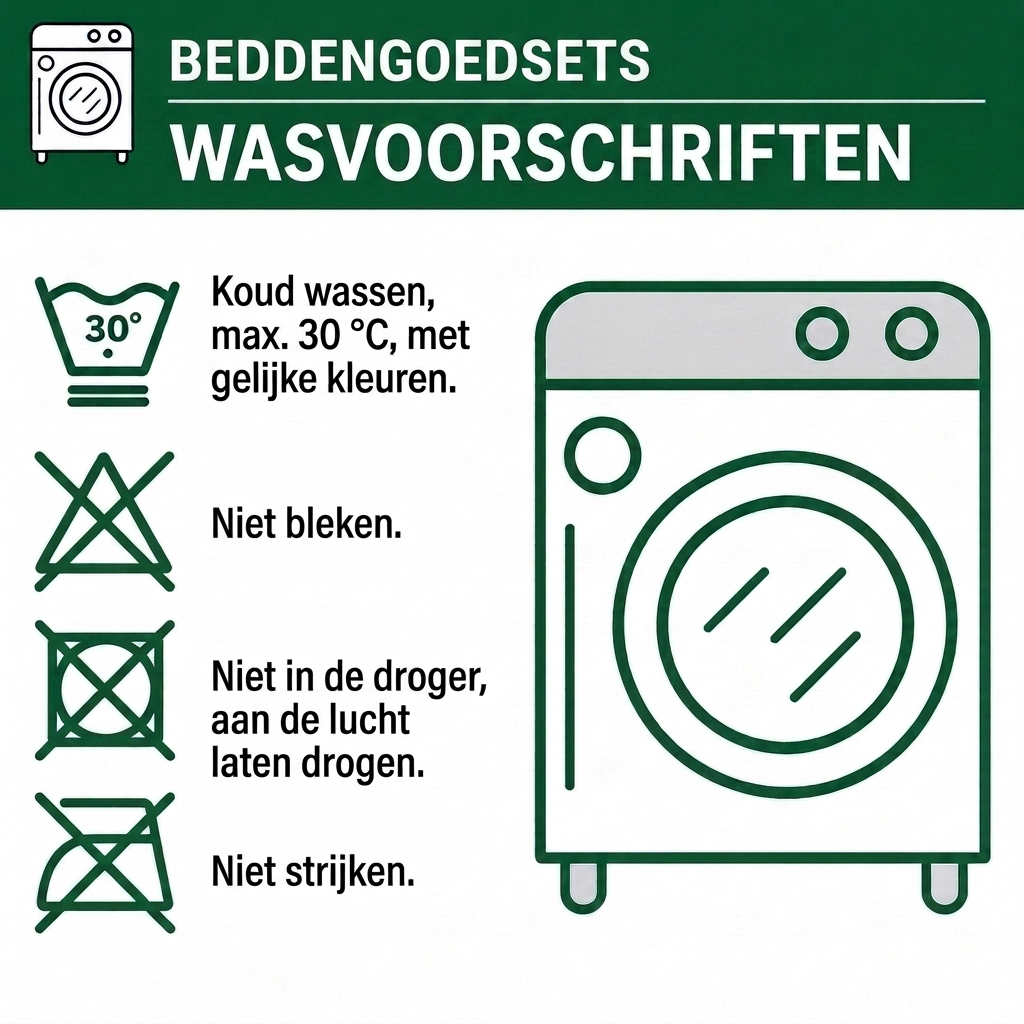 Bedding set washing instructions