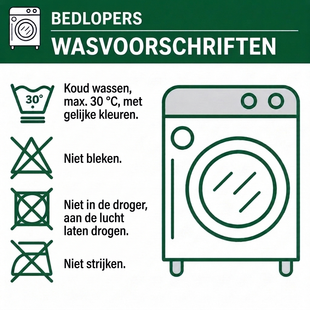 Bed runner washing instructions