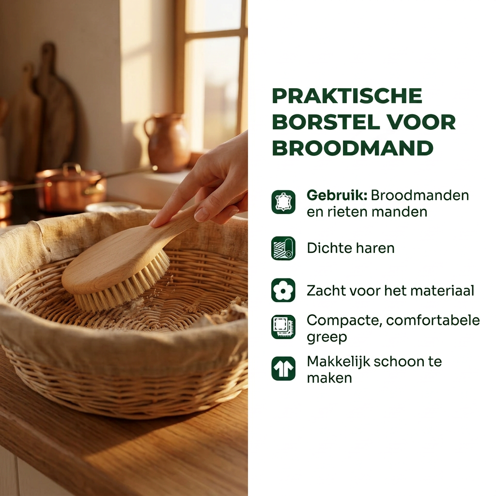 Productdetails van de borstel voor broodmand