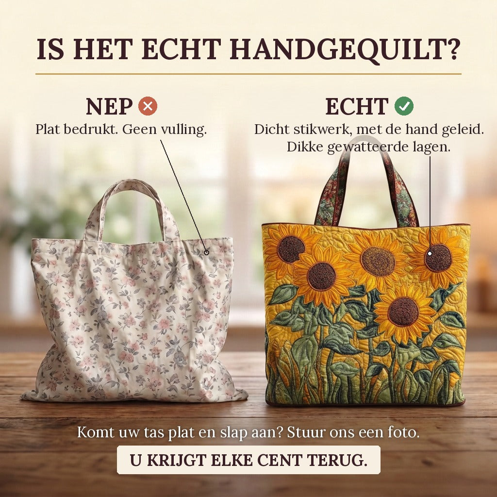 Soleil d'Été Tote Bag Matelassé : vrai matelassage ou impression plate