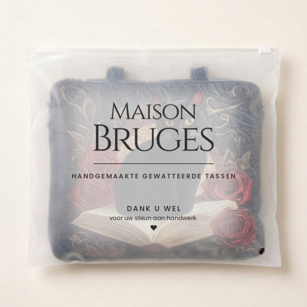 Noir Élégance Sac Matelassé dans sa pochette Maison Bruges