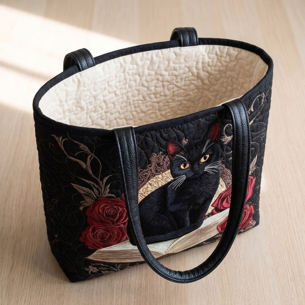 Noir Élégance Sac Matelassé – sac ouvert avec doublure matelassée