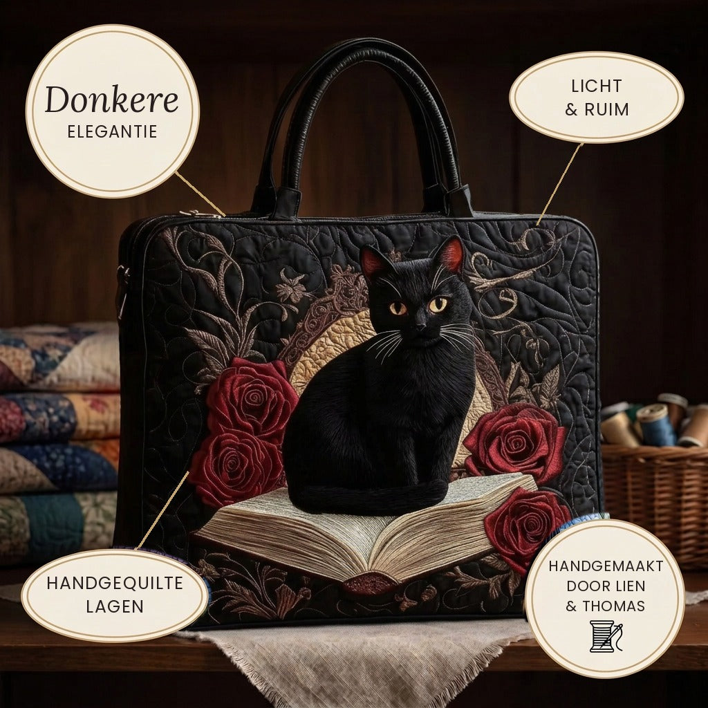 Noir Élégance Sac Matelassé – détails : léger et spacieux, couches matelassées