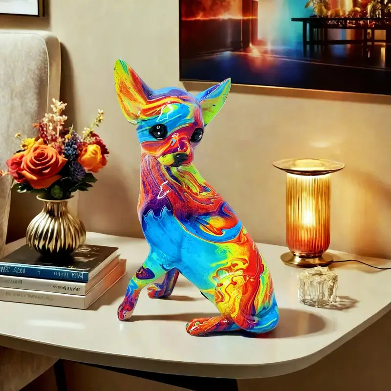 Chihuahua en Résine Lampe