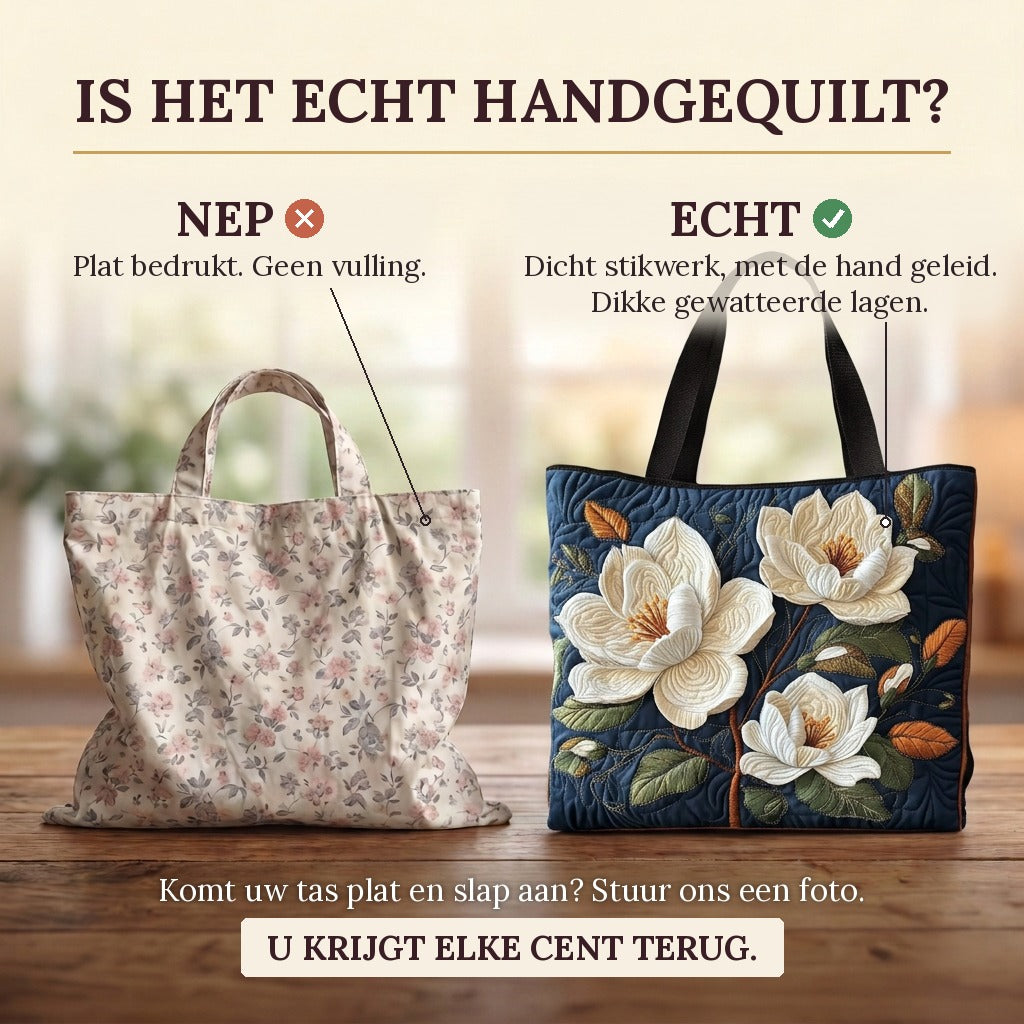 Zachte Magnolia Gewatteerde Draagtas: echt gewatteerd tegenover plat bedrukt