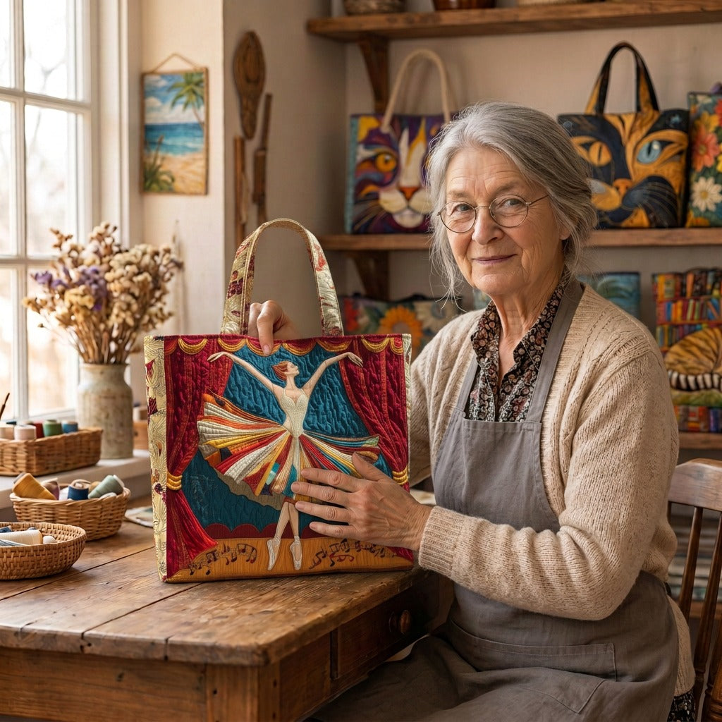 Lien met de Verfijnde Elegantie Gewatteerde Draagtas in haar atelier